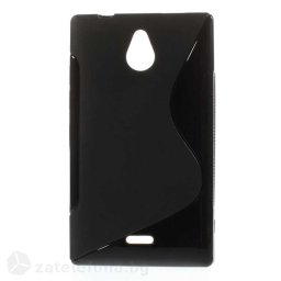 Силиконов калъф за Nokia X2 Dual Sim със S-образен дизайн - черен