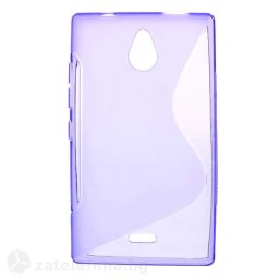 Силиконов калъф за Nokia X2 Dual Sim със S-образен дизайн - лилав