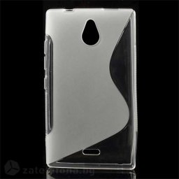 Силиконов калъф за Nokia X2 Dual Sim със S-образен дизайн - прозрачен