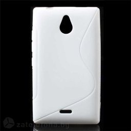 Силиконов калъф за Nokia X2 Dual Sim със S-образен дизайн - бял