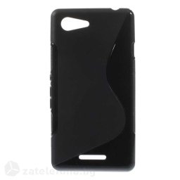 Силиконов калъф за Sony Xperia E3/E3 Dual със S-образен дизайн - черен