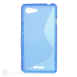 Силиконов калъф за Sony Xperia E3/E3 Dual със S-образен дизайн - син