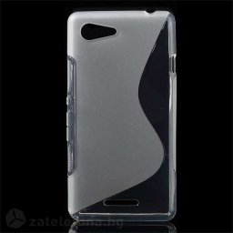 Силиконов калъф за Sony Xperia E3/E3 Dual със S-образен дизайн - прозрачен