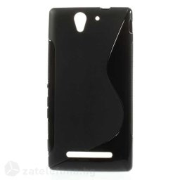 Силиконов калъф за Sony Xperia C3/C3 Dual със S-образен дизайн - черен