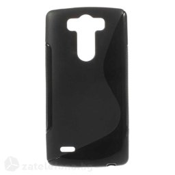 Силиконов калъф за LG G3 S със S-образен дизайн - черен
