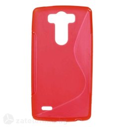 Силиконов калъф за LG G3 S със S-образен дизайн - червен