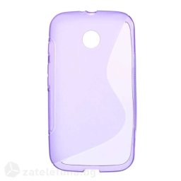 Силиконов калъф за Motorola Moto E със S-образен дизайн - лилав
