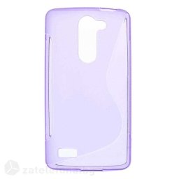 Силиконов калъф за LG L Bello със S-образен дизайн - лилав