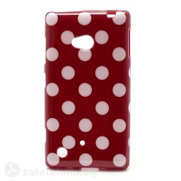 Силиконов калъф за Nokia Lumia 720 на точки - червен