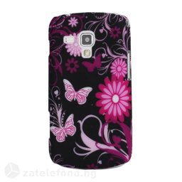 Пластмасов калъф за Samsung Galaxy S Duos 2 - черен на пеперуди