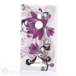Пластмасов калъф за Nokia Lumia 925 - лилави цветя