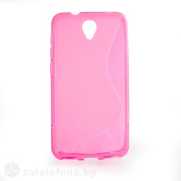 Силиконов калъф за Alcatel One Touch Idol 2 със S-образен дизайн - ярко розов