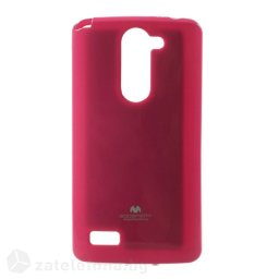 Гланциран силиконов калъф марка Mercury с лъскави частици за LG L Bello – ярко розов