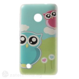 Пластмасов калъф за Nokia Lumia 530 - шарени сови