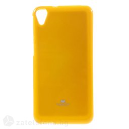 Гланциран силиконов калъф марка Mercury с лъскави частици за HTC Desire 820 – жълт