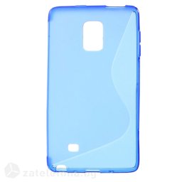 Силиконов калъф за Samsung Galaxy Note Edge със S-образен дизайн - син