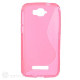Силиконов калъф за Alcatel One Touch Pop C7 със S-образен дизайн - ярко розов