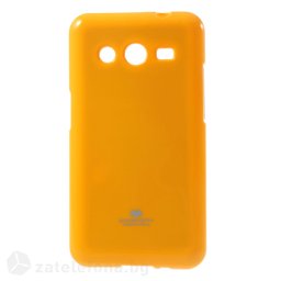 Гланциран силиконов калъф марка Mercury с лъскави частици за Samsung Galaxy Core 2 – жълт