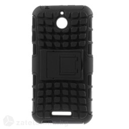 Двупластов калъф със стойка за HTC Desire 510 - черен