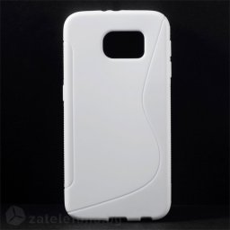 Силиконов калъф за Samsung Galaxy S6 със S-образен дизайн - бял