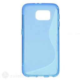 Силиконов калъф за Samsung Galaxy S6 със S-образен дизайн - син