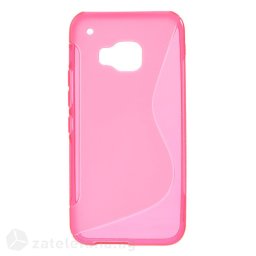 Силиконов калъф за HTC One M9 със S-образен дизайн - ярко розов