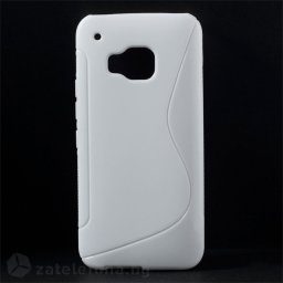 Силиконов калъф за HTC One M9 със S-образен дизайн - бял