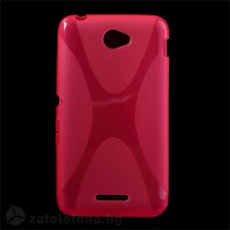 Силиконов калъф за Sony Xperia E4 с X-образен дизайн - ярко розов