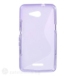 Силиконов калъф за Sony Xperia E4g със S-образен дизайн - лилав