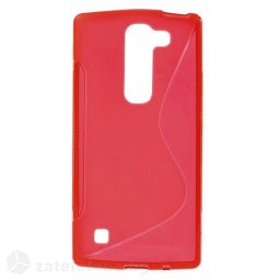 Силиконов калъф за LG Spirit със S-образен дизайн - червен