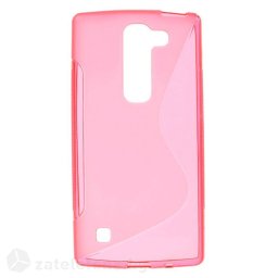Силиконов калъф за LG Spirit със S-образен дизайн - ярко розов