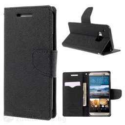 Калъф страничен флип модел GOOSPERY, марка Mercury за HTC One M9 - черен