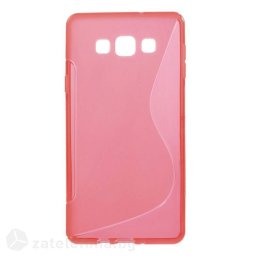 Силиконов калъф за Samsung Galaxy A7 със S-образен дизайн - червен