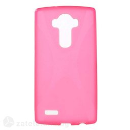 Силиконов калъф за LG G4 с X-образен дизайн - ярко розов