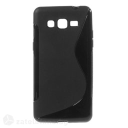 Силиконов калъф за Samsung Galaxy Grand Prime със S-образен дизайн - черен