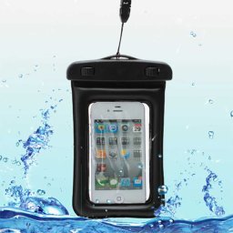 Универсален водоустойчив калъф за телефони с размери до 140x90mm – черен