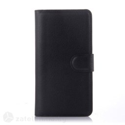 Кожен калъф тип портмоне с кръгло капаче за Xiaomi Mi 4 - черен