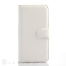Кожен калъф тип портмоне с кръгло капаче за Asus Zenfone C - бял