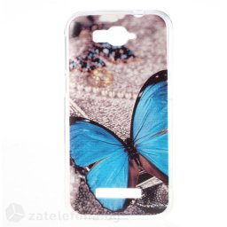 Силиконов калъф за Alcatel One Touch Pop C7 - синя пеперуда