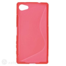 Силиконов калъф за Sony Xperia Z5 Compact със S-образен дизайн - червен