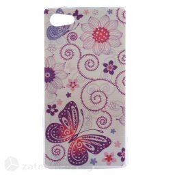 Силиконов калъф за Sony Xperia Z5 Compact - лилава пеперуда