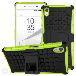 Двупластов калъф със стойка за Sony Xperia Z5 - зелен