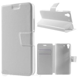 Тънък кожен калъф за Huawei Ascend Y6 – бял