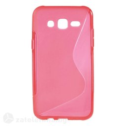 Силиконов калъф за Samsung Galaxy J5 със S-образен дизайн - червен
