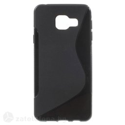 Силиконов калъф за Samsung Galaxy A3 2016 със S-образен дизайн - черен
