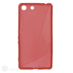 Силиконов калъф за Sony Xperia M5 със S-образен дизайн - червен