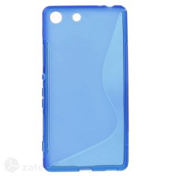 Силиконов калъф за Sony Xperia M5 със S-образен дизайн - син
