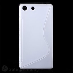 Силиконов калъф за Sony Xperia M5 със S-образен дизайн - бял