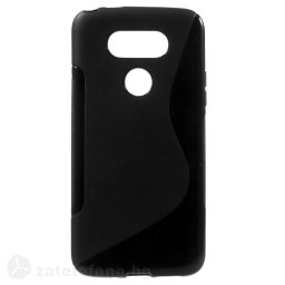 Силиконов калъф за LG G5 със S-образен дизайн - черен
