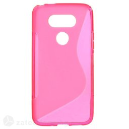 Силиконов калъф за LG G5 със S-образен дизайн - ярко розов